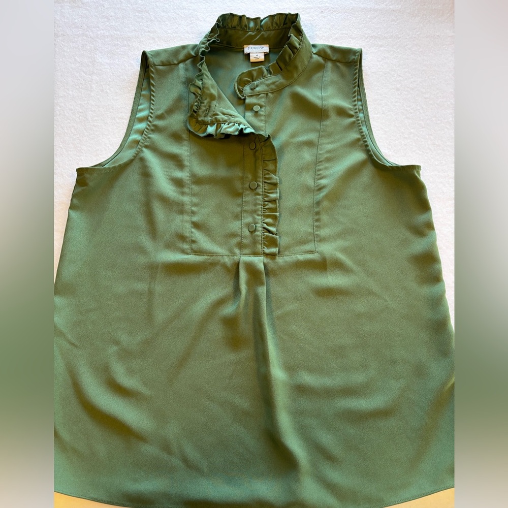 J.Crew Olive Green ‎ Sleeveless Blouse Size 4